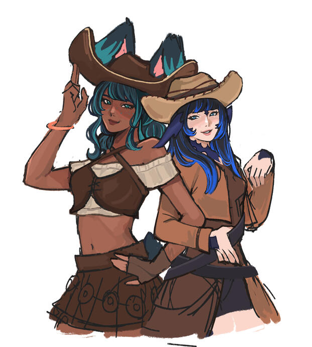 tisa & miki art by @LolaLemonadeee