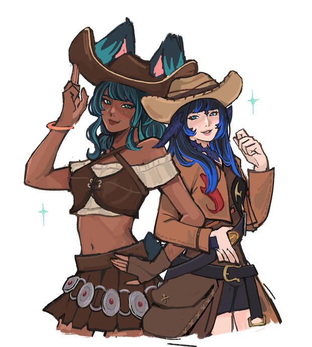 tisa & miki art by @LolaLemonadeee